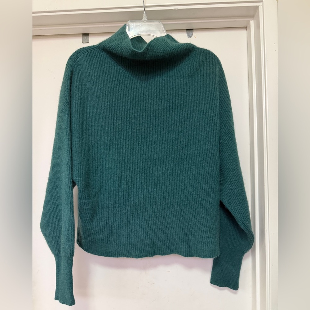 Pilcro - Anthropologie - cashmere ribbed mock turtleneck sweater green size L